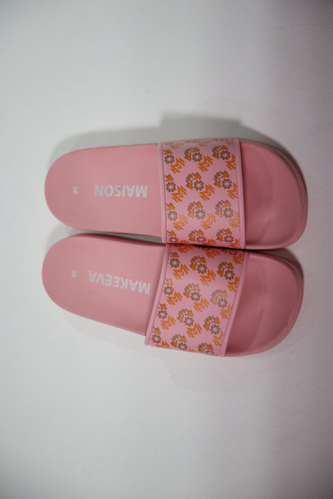 MM  Monogram Flip Flop Slides.