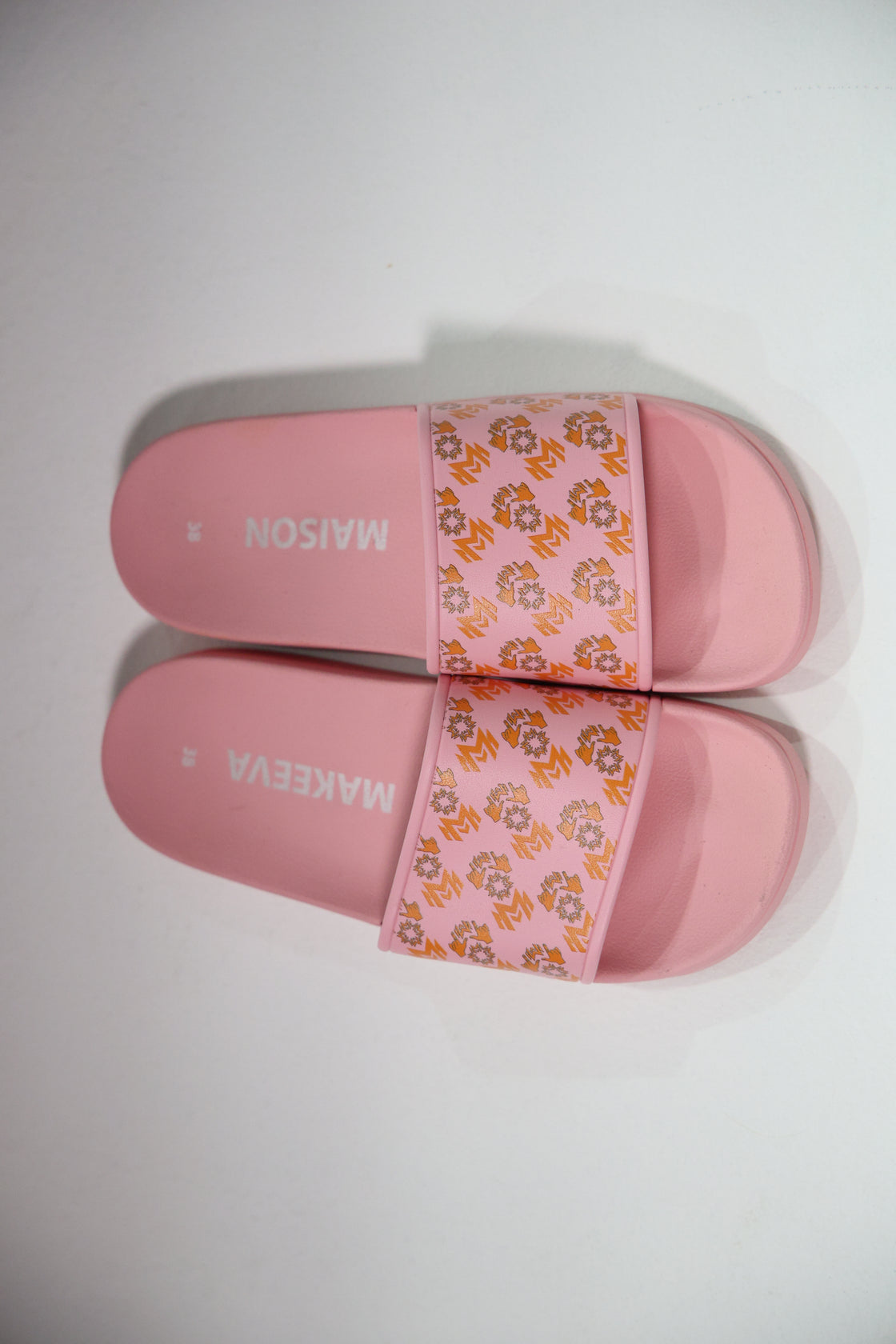 MM  Monogram Flip Flop Slides.