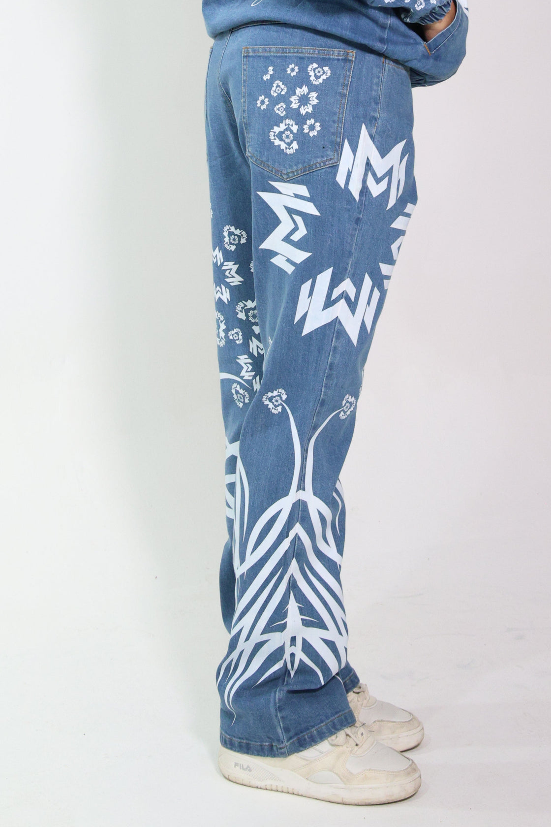 MM Orion202  Stonewashed  Denim Trumpet Pants